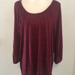 MICHAEL KORS WOMEN's Top Blouse Red/Black PLUS 2X